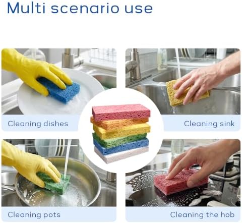 ARCLIBER 6 Pack Thick Cellulose Scrub Sponges Non-Scratch Kitchen - Image 4
