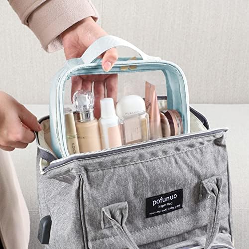 PACKISM Clear Makeup Bag - TSA Approved Toiletry Bag, 3 Blue Pink Yellow - Image 6