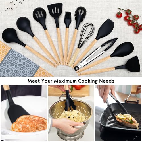 19 PCS Black Kitchen Cooking Utensils Set Kitchen Tools Set - Image 3