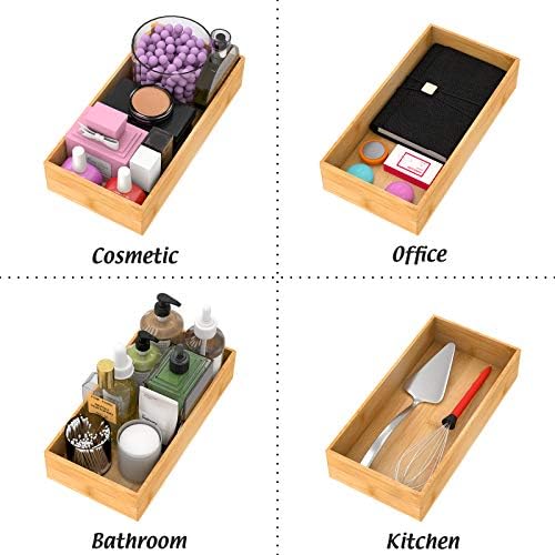 Bamboo Kitchen Drawer Organizer 12"x 6", Storage Box for Utensil Organizer - Image 6