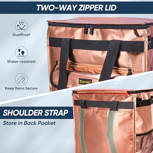 BALEINE Reusable Grocery Bag on Wheels, Foldable Rolling Tote Bag - Image 5