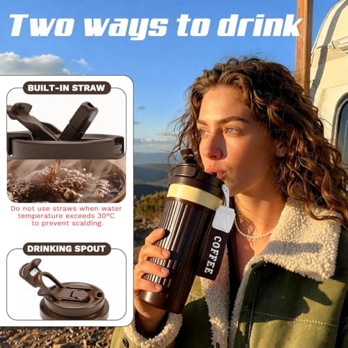 Vacuum Insulated Stainless Steel Travel Coffee Mug,Leak Proof Cup with Lid - Image 4