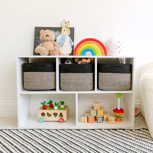 NaturalCozy Storage Cubes 9”x9”x7”Cotton Rope Woven Baskets for Organizing 3-Pack | 9 Inch Cube Storage Bin | Small Basket for Shelf Nursery, Pantry, Decorative Plant, Bathroom Closet, Toy Gift - Image 3