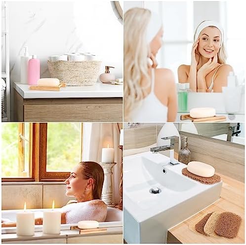 Irenare 90 Pcs Soap Saver Set, Wooden Dish Bar Soap Mesh Bag Pads Bulk - Image 6