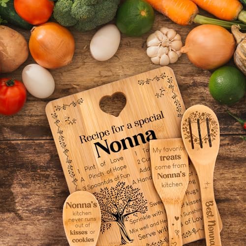 Nonna Gifts - "Recipe for a Special Nonna" Gifts for Nonna Cutting Board Set, Bamboo-Made Engraved Utensil Set Nonna Gifts for Grandma Cutting Board, Mothers Day Gifts for Nonna. - Image 7