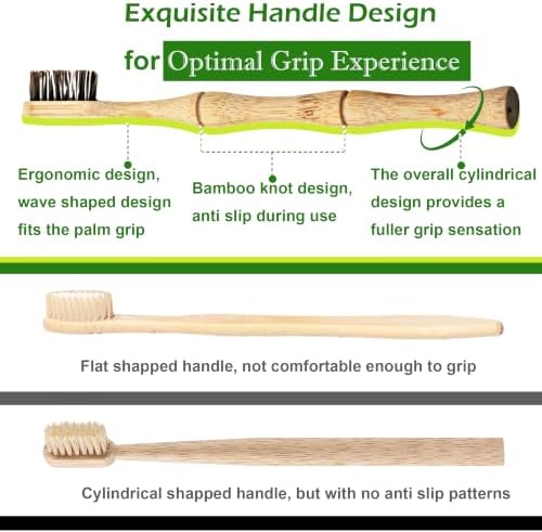 Bamboo Toothbrushes, Natural Horsehair Bristles, 2-Pack - Image 4