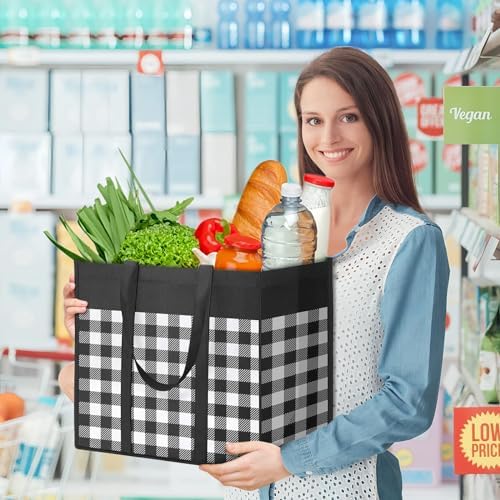 WOWBOX Reusable Grocery Bags, Foldable Reusable Shopping Tote Bags - Image 3