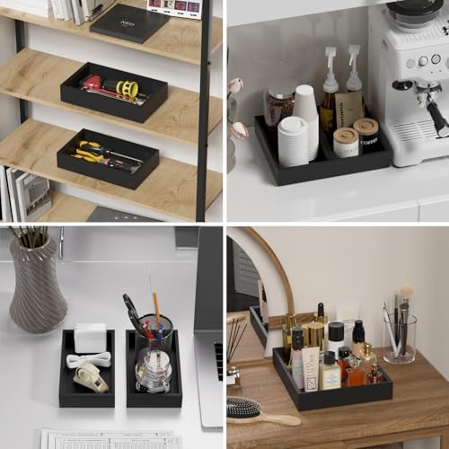 Lixple Bamboo Kitchen Drawer Organizer, 2 Pack, 10" x 6" x 2", Black - Image 5