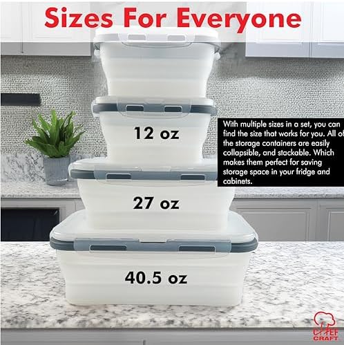 Collapsible Silicone Container Set 4 pc - Image 4