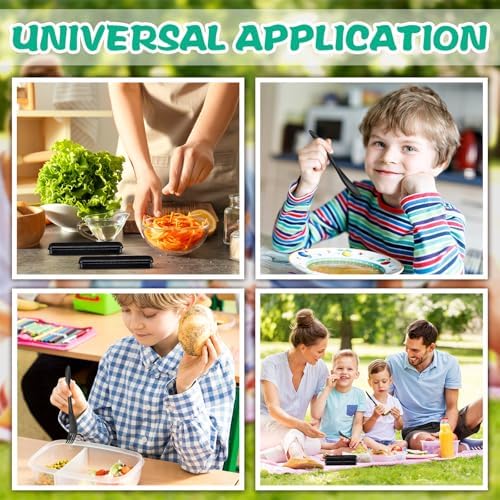 Jinei Reusable Travel Utensils Set Wheat Straw with Case,Black - Image 3