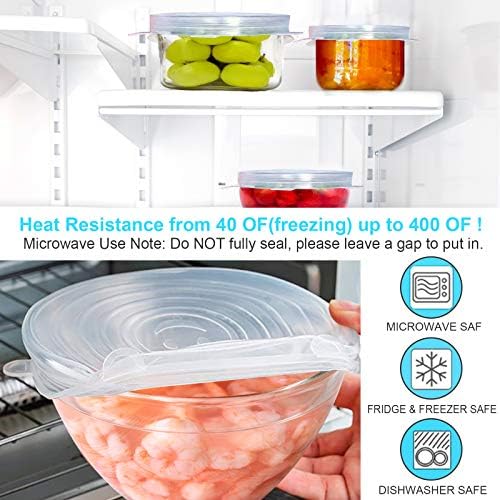 Silicone Stretch Lids, 14 PCS 7 Sizes Reusable Bowl Covers for Food Storage - Image 4