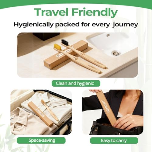 GENKENT Ultra Soft Bamboo Toothbrush, 12 Pack, 0.15mm Bristles - Image 5