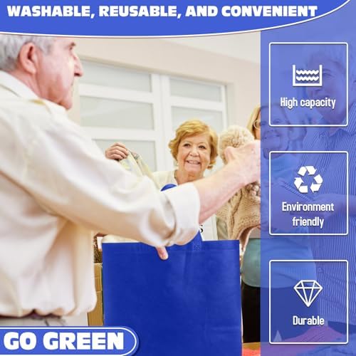Windyun Reusable Grocery Bags Non Woven with Handles - Image 4