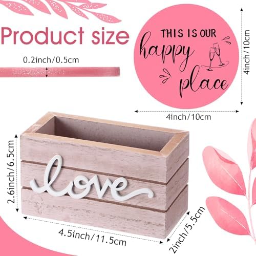 Queekay House Warming Gifts New Home Farmhouse Coasters Set of 6, Pink - Image 2