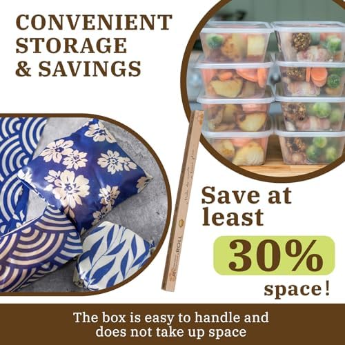 3 Rolls 13 x 40 Inches Japanese Style Beeswax Wraps - Image 4