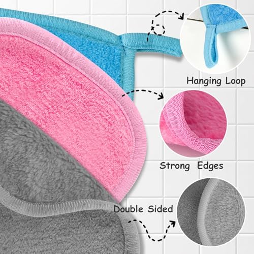 Reusable Makeup Remover Cloths 24 Pack, 6.5"x6.5" Reusable Face Towels - Image 4