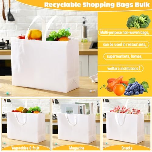 Windyun Reusable Grocery Bags Large Non Woven Shopping Bags with Handles Foldable Portable Tote, 16x6x12 Inch - Image 5