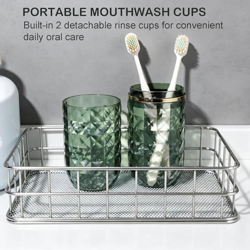 Travel Toothbrush and Toothpaste Case: 2 in 1 Toothbrush Travel Case with Rinse Cups, Dustproof Toothbrush Holder for Traveling, Camping, School Dorm, Office, Gym, Business Trip - Image 4