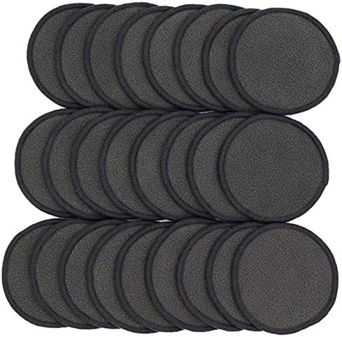 Chloven 25 Pack Charcoal Bamboo Reusable Makeup Remover Pads - Image 6