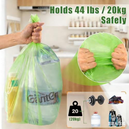 13 Gal Compostable Trash Bags 60ct 50L Garbage Bag - Thick & Leak-Proof - Image 2