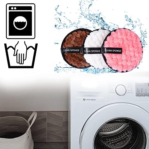 Reusable Soft Makeup Remover Pads for All Skin - 4 pack Microfiber Face Rounds Wipes Heavy Mascara Eye Shadow Facial Cleansing Puffs Foundation, Washable Removal Cloth, Chemical Free - Image 5