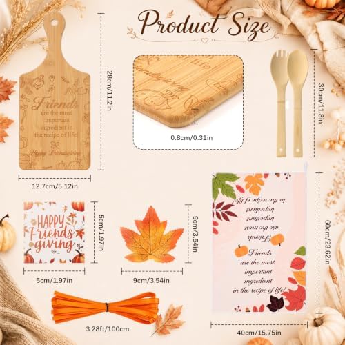 Geelin 31 Pcs Friendsgiving Gifts Bamboo Cutting Board Towels Spoons - Image 2