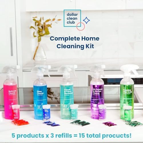 Complete Home Cleaning Kit - 15 Refill Pods and 5 Reusable Spray Bottles - Kitchen, Bath, Glass, Carpet and Foaming Dish Soap - Non-Toxic Eco-Friendly Cleaning Supplies Starter Set for Apartment - Image 3