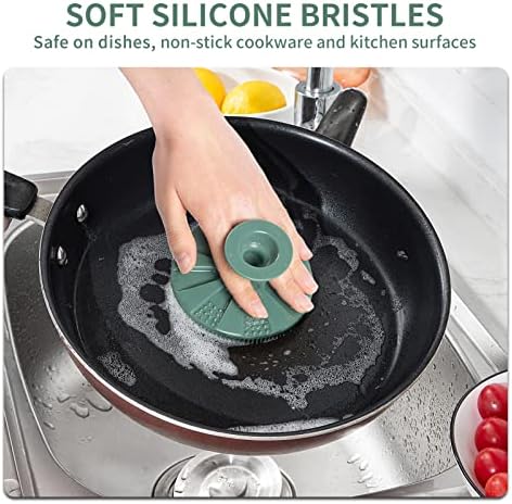 Silicone Dish Scrubber, Non-Scratch Scrub Spong for Washing Dish, Pot, Pan - Image 3