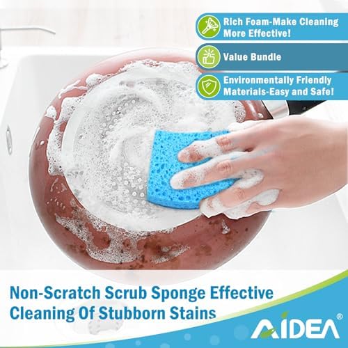 AIDEA Sponges Kitchen-72Count, Non Scratch Scrub Sponge, Dish Sponges - Image 4