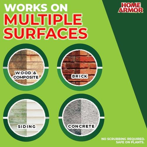 Home Armor Outdoor Cleaner+, 64 oz., Remove Stains from Mold, Mildew, Algae, Dirt and Grime for Visible Results in Seconds, No Scrubbing Required, Plant Safe When Used as Directed - Image 7