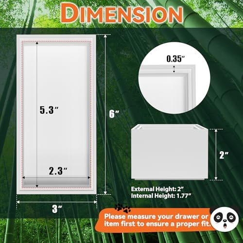 Lixple Bamboo Kitchen Drawer Organizer, 2 Pack, 6" x 3" x 2", White - Image 2
