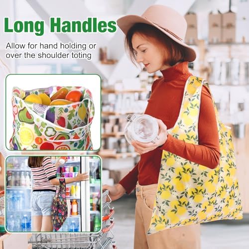 Eccliy 24 Pcs Reusable Grocery Bags Shopping Bags Foldable, Fruits Style - Image 5
