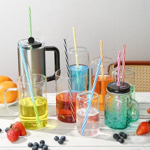 25 Pack 10.5" Plastic Reusable Replacement Drinking Straws - Image 6