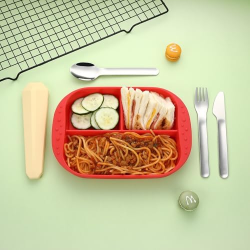 DEVICO Utensils for Lunch Box, 4Pcs Travel Silverware Set with Case, Yellow - Image 4