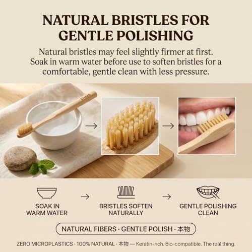 Dento 4-Pack Boar Bristle & Bamboo Toothbrushes, Keratin for Polish - Image 6