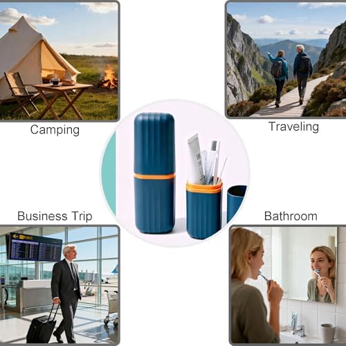 Toothbrush Travel Case, 2-in-1 Toothbrush Holder with Mouthwash Cup - Image 6