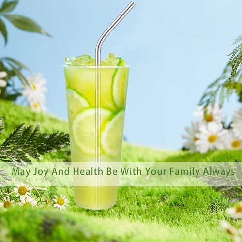 18-Pack Reusable Stainless Steel Metal Straws with Cleaning Brush - Long Metal Straws Drinking for 30 oz and 20 oz Tumbler Eco Friendly - Image 2