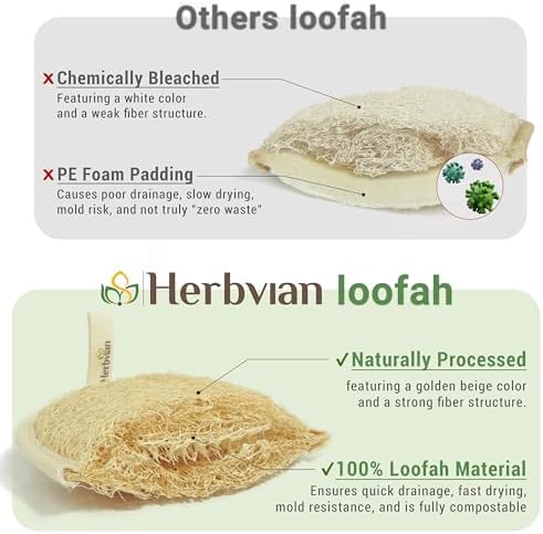 Natural Loofah Exfoliating Body Scrubber Pads for Bath and Shower - Image 3