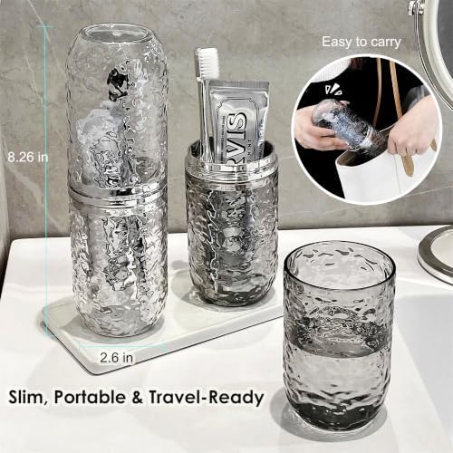 Travel Toothbrush Case, 2-in-1 Toothbrush Holder with Rinse Cups - Image 4