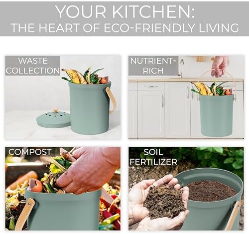 Beautiful Kitchen Compost Bin with Smell Proof Lid for Your Countertop - Image 7