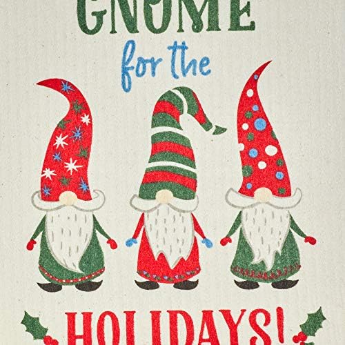 DII Swedish Dishcloths for Kitchen & Cleaning, Reusable, Machine Washable & Dishwasher Safe, Biodegradable, 7.75 x 6.75, Gnome Holidays, 3 Piece - Image 5