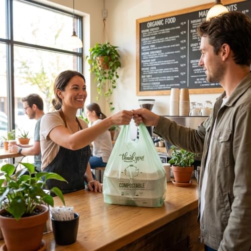 OrangeBio Large Compostable Shopping Bags, 12" x 6" x 20", 500 Count - Image 6
