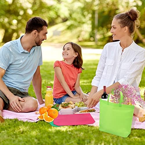 LOUHUA Reusable Gift Bag With Handles 22 Pcs Large Tote Bags Bulk 11 Colors for Shopping Groceries Birthday Party Favor Snacks DIY Painting Halloween Christmas Gift, 15 Inch ×13 Inch - Image 7