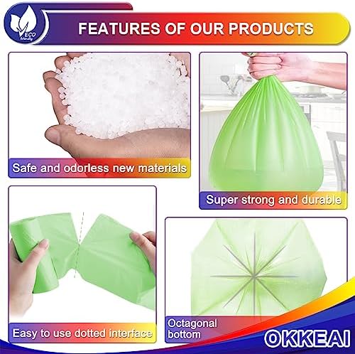 OKKEAI Blue Trash Bags 8 Gallon, Medium Garbage Bags for Kitchen, 60 Count - Image 3
