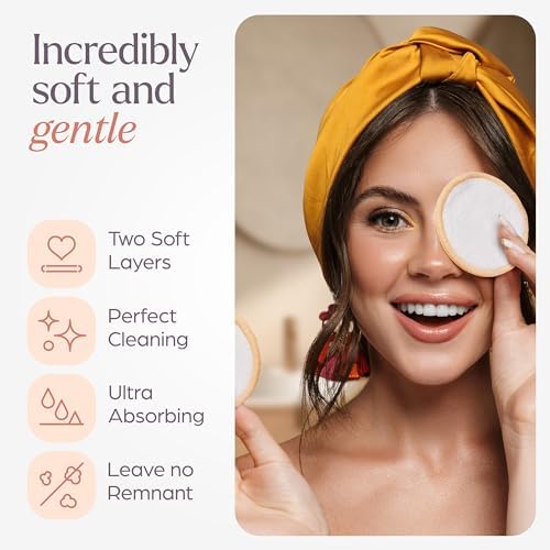 VIVAGO Reusable Cotton Rounds for Face - 20 Pack - Image 3