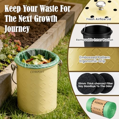 AOSION Countertop Compost Bin Kitchen,Odorless Indoor Compost Bin with Lid - Image 6