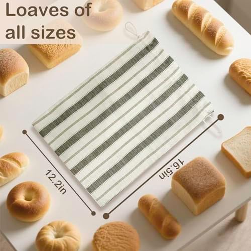 Premium Bread Bags for Homemade Loaves, XL Reusable Linen with Plastic Lining, Equipped with Convenient Drawstring for Ultimate Freshness, BPA-Free, Ideal for Sourdough & Artisan Breads, 1 PCS - Image 3