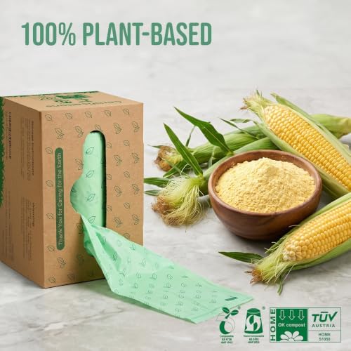 50 Home Compostable Trash Bags 1.6 Gallon Easy Tie Handles - Image 7