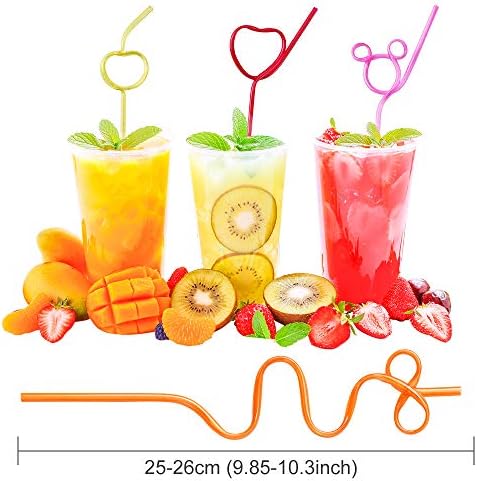 24 Pcs Silly Crazy Straws for Kids Reusable Plastic Loop Curly Crazy Drinking Straws for Classroom Activities Valentines Day Gift Christmas Birthday Wedding Party Supplies Decoration (Pack of 2) - Image 2