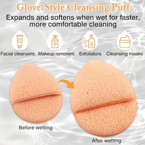 Reusable Face Scrubber Sponges – 3-Pack Gentle Exfoliating Makeup Remover Pads for Face Wash & Daily Skincare (Orange, Yellow, Gray) - Image 2